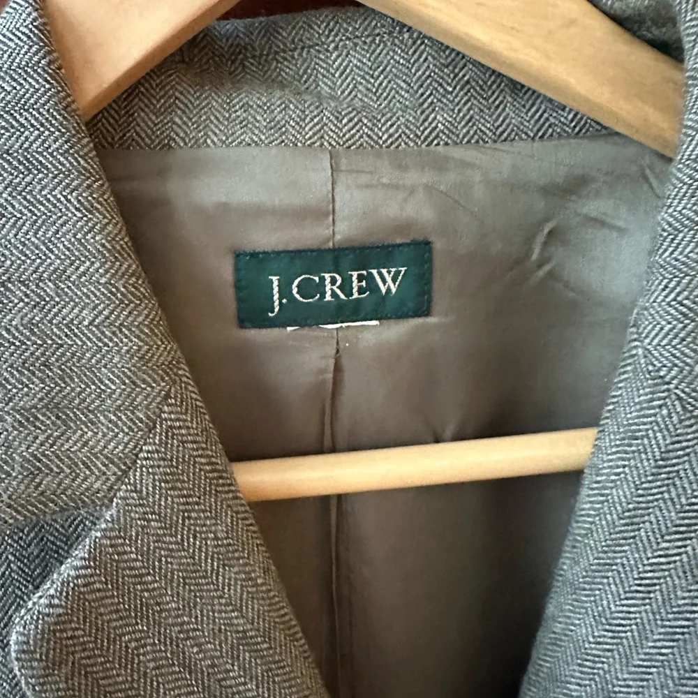 Classic JCrew Houndstooth Gray/Green Women's Blazer - Picture 3 of 4